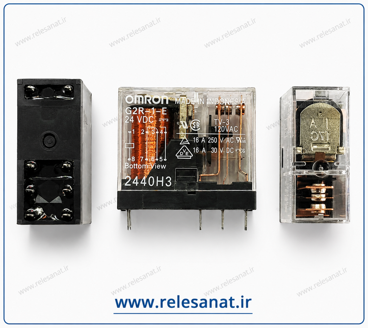رله امرن ۸ پایه ۱۶ آمپر تک کنتاکت امرن کد G2R1E-24DC